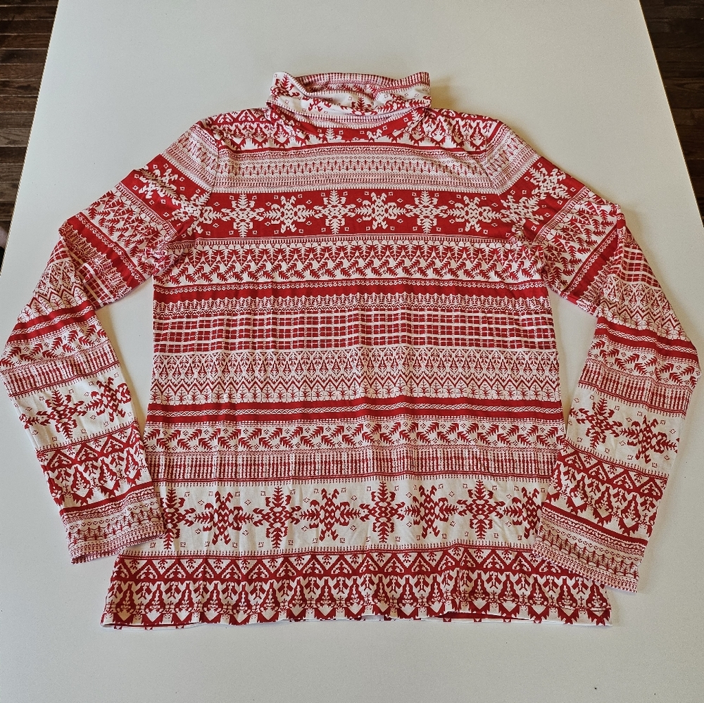 Talbots Christmas Design Turtleneck Tshirt